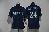 Women Seattle Mariners #24 Ken Griffey Navy Blue New Cool Base Stitched Jersey,baseball caps,new era cap wholesale,wholesale hats